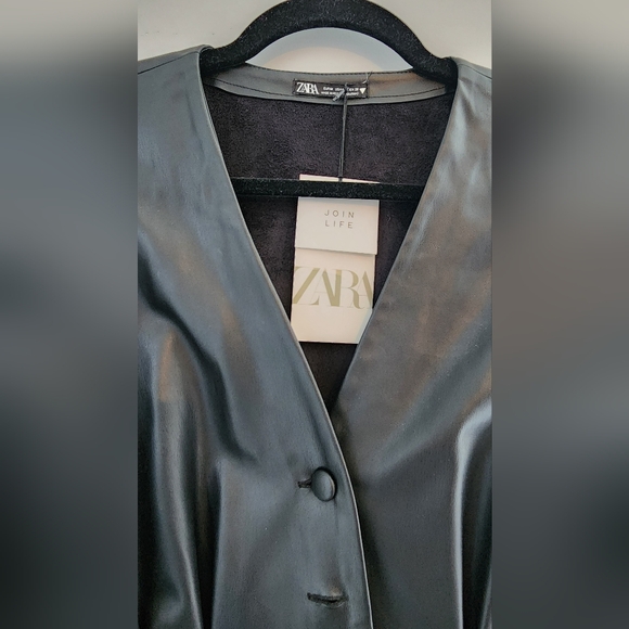 Faux leather button down dress - Picture 2 of 4